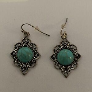 Elegant Turquoise and Gold color Earrings